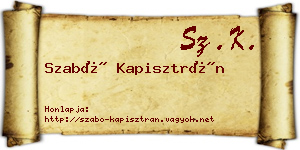 Szabó Kapisztrán névjegykártya
