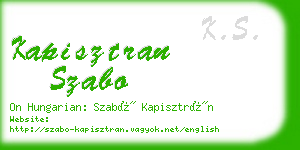kapisztran szabo business card